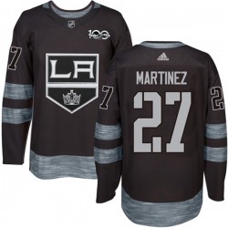 Los Angeles Kings Alec Martinez 27 1917-2017 100th Anniversary Adidas Black NHL Jersey Authentic