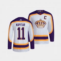 Los Angeles Kings Anze Kopitar 11 Adidas 2022 Reverse Retro White NHL Jersey Authentic