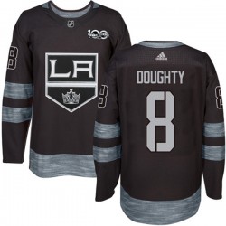 Los Angeles Kings Drew Doughty 8 1917-2017 100th Anniversary Adidas Black NHL Jersey Authentic