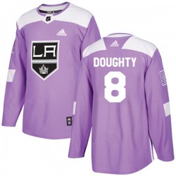 Los Angeles Kings Drew Doughty 8 2017-18 Adidas Purple Fights Cancer Practice NHL Jersey Authentic
