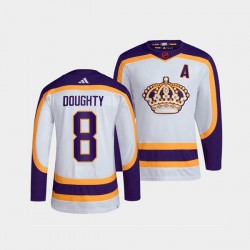 Los Angeles Kings Drew Doughty 8 Adidas 2022 Reverse Retro White NHL Jersey Authentic