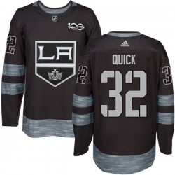 Los Angeles Kings Jonathan Quick 32 1917-2017 100th Anniversary Adidas Black NHL Jersey Authentic