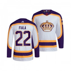 Los Angeles Kings KEVIN FIALA 22 Adidas 2022 Reverse Retro White NHL Jersey Authentic