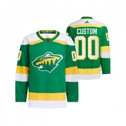 Minnesota Wild Custom Adidas 2022-2023 Reverse Retro Green NHL Jersey Authentic