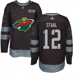 Minnesota Wild Eric Staal 12 1917-2017 100th Anniversary Adidas Black NHL Jersey Authentic