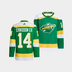 Minnesota Wild Joel Eriksson Ek 14 Adidas 2022-2023 Reverse Retro Green NHL Jersey Authentic
