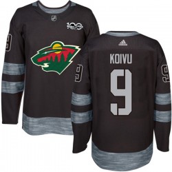 Minnesota Wild Mikko Koivu 9 1917-2017 100th Anniversary Adidas Black NHL Jersey Authentic