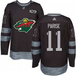 Minnesota Wild Zach Parise 11 1917-2017 100th Anniversary Adidas Black NHL Jersey Authentic