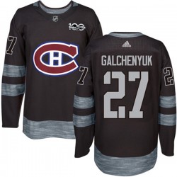 Montreal Canadiens Alex Galchenyuk 27 1917-2017 100th Anniversary Adidas Black NHL Jersey Authentic