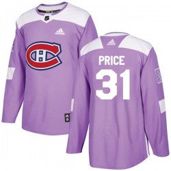 Montreal Canadiens Carey Price 31 2017-18 Adidas Purple Fights Cancer Practice NHL Jersey Authentic