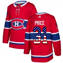 Montreal Canadiens Carey Price 31 2017-18 Adidas Red USA Flag Fashion NHL Jersey Authentic