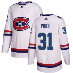 Montreal Canadiens Carey Price 31 2017-18 Adidas White 2017 100 Classic NHL Jersey Authentic