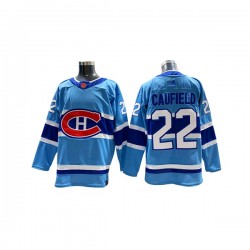 Montreal Canadiens Cole Caufield 22 Adidas 2022-2023 Reverse Retro Blue NHL Jersey Authentic