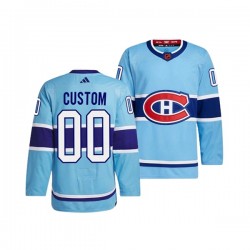 Montreal Canadiens Custom Adidas 2022-2023 Reverse Retro Blue NHL Jersey Authentic