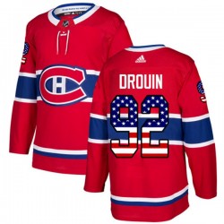 Montreal Canadiens Jonathan Drouin 92 2017-18 Adidas Red USA Flag Fashion NHL Jersey Authentic