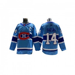 Montreal Canadiens Nick Suzuki 14 Adidas 2022-2023 Reverse Retro Blue NHL Jersey Authentic
