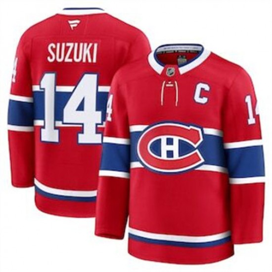Montreal Canadiens Nick Suzuki 14 Fanatics 2024-2025 Home Red NHL Jersey Authentic