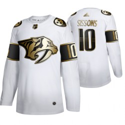 Nashville Predators Colton Sissons 10 Adidas 2019-20 Authentic Golden Edition White NHL Jersey