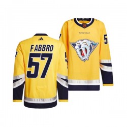 Nashville Predators DANTE FABBRO 57 Adidas 2022-2023 Reverse Retro Yellow NHL Jersey Authentic