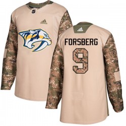 Nashville Predators Filip Forsberg 9 2017-18 Adidas Camo Veterans Day Practice NHL Jersey Authentic