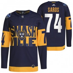 Nashville Predators Juuse Saros 74 Adidas 2022 Stadium Series NHL Jersey Authentic