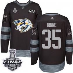 Nashville Predators Pekka Rinne 35 1917-2017 100th Anniversary Adidas Black 2017 Stanley Cup Final NHL Jersey Authentic