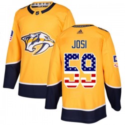 Nashville Predators Roman Josi 59 2017-18 Adidas Gold USA Flag Fashion NHL Jersey Authentic