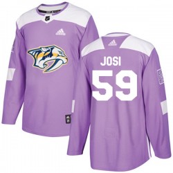 Nashville Predators Roman Josi 59 2017-18 Adidas Purple Fights Cancer Practice NHL Jersey Authentic