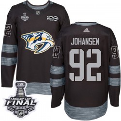 Nashville Predators Ryan Johansen 92 1917-2017 100th Anniversary Adidas Black 2017 Stanley Cup Final NHL Jersey Authentic