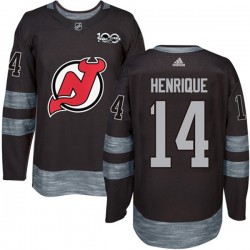 New Jersey Devils Adam Henrique 14 1917-2017 100th Anniversary Adidas Black NHL Jersey Authentic