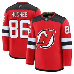 New Jersey Devils Jack Hughes 86 Fanatics 2024-2025 Home Red NHL Jersey Authentic