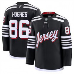New Jersey Devils Jack Hughes 86 Fanatics 2024-2025 Third Black NHL Jersey Authentic