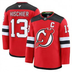 New Jersey Devils Nico Hischier 13 Fanatics 2024-2025 Home Red NHL Jersey Authentic