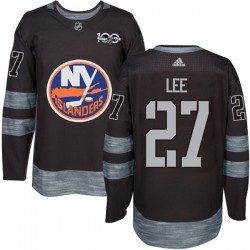 New York Islanders Anders Lee 27 1917-2017 100th Anniversary Adidas Black NHL Jersey Authentic