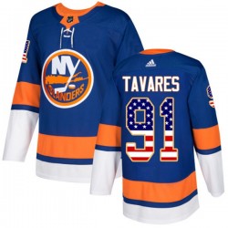 New York Islanders John Tavares 91 2017-18 Adidas Blue USA Flag Fashion NHL Jersey Authentic