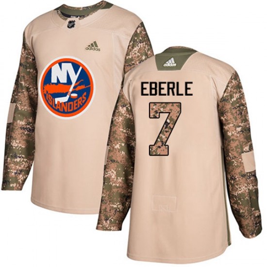 New York Islanders Jordan Eberle 7 2017-18 Adidas Camo Veterans Day Practice NHL Jersey Authentic