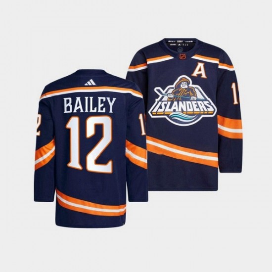 New York Islanders Josh Bailey 12 Adidas 2022-2023 Reverse Retro Navy NHL Jersey Authentic