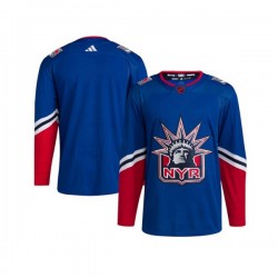 New York Rangers Blank Adidas 2022-2023 Reverse Retro Blue NHL Jersey Authentic
