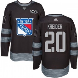 New York Rangers Chris Kreider 20 1917-2017 100th Anniversary Adidas Black NHL Jersey Authentic