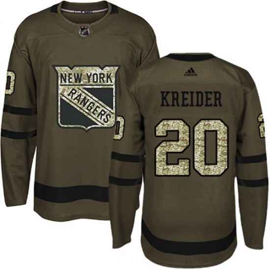 New York Rangers Chris Kreider 20 2017-18 Adidas Camo Green NHL Jersey Authentic