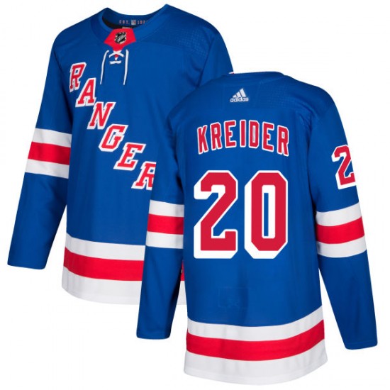 New York Rangers Chris Kreider 20 2017-18 Adidas Royal NHL Jersey Authentic