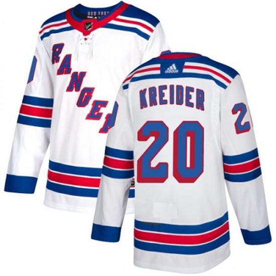 New York Rangers Chris Kreider 20 2017-18 Adidas White NHL Jersey Authentic