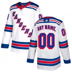 New York Rangers Custom 2017-18 Adidas White NHL Jersey Authentic