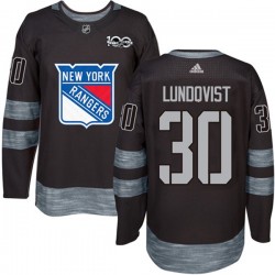 New York Rangers Henrik Lundqvist 30 1917-2017 100th Anniversary Adidas Black NHL Jersey Authentic