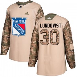 New York Rangers Henrik Lundqvist 30 2017-18 Adidas Camo Veterans Day Practice NHL Jersey Authentic
