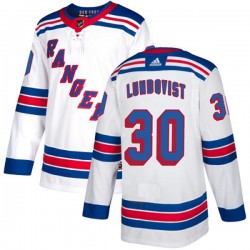 New York Rangers Henrik Lundqvist 30 2017-18 Adidas White NHL Jersey Authentic