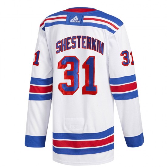 New York Rangers Igor Shesterkin 31 Adidas Away White NHL Jersey Authentic