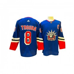 New York Rangers Jacob Trouba 8 Adidas 2022-2023 Reverse Retro Blue NHL Jersey Authentic