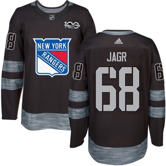 New York Rangers Jaromir Jagr 68 1917-2017 100th Anniversary Adidas Black NHL Jersey Authentic