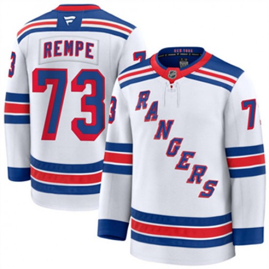 New York Rangers Matt Rempe 73 Fanatics 2024-2025 Away White NHL Jersey Authentic